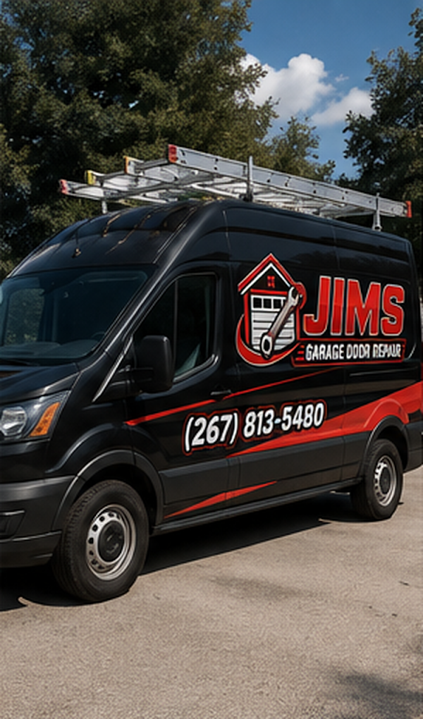 Jims Garage Door Repair branded service van